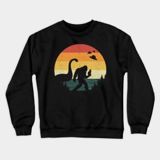 Bigfoot Loch Ness Monster Cat Lover Crewneck Sweatshirt